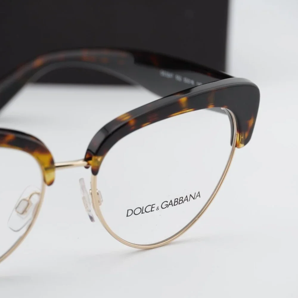 Dolce & Gabbana DG3247 502 Cat Eye Eyeglasses - Havana/Gold 53mm
